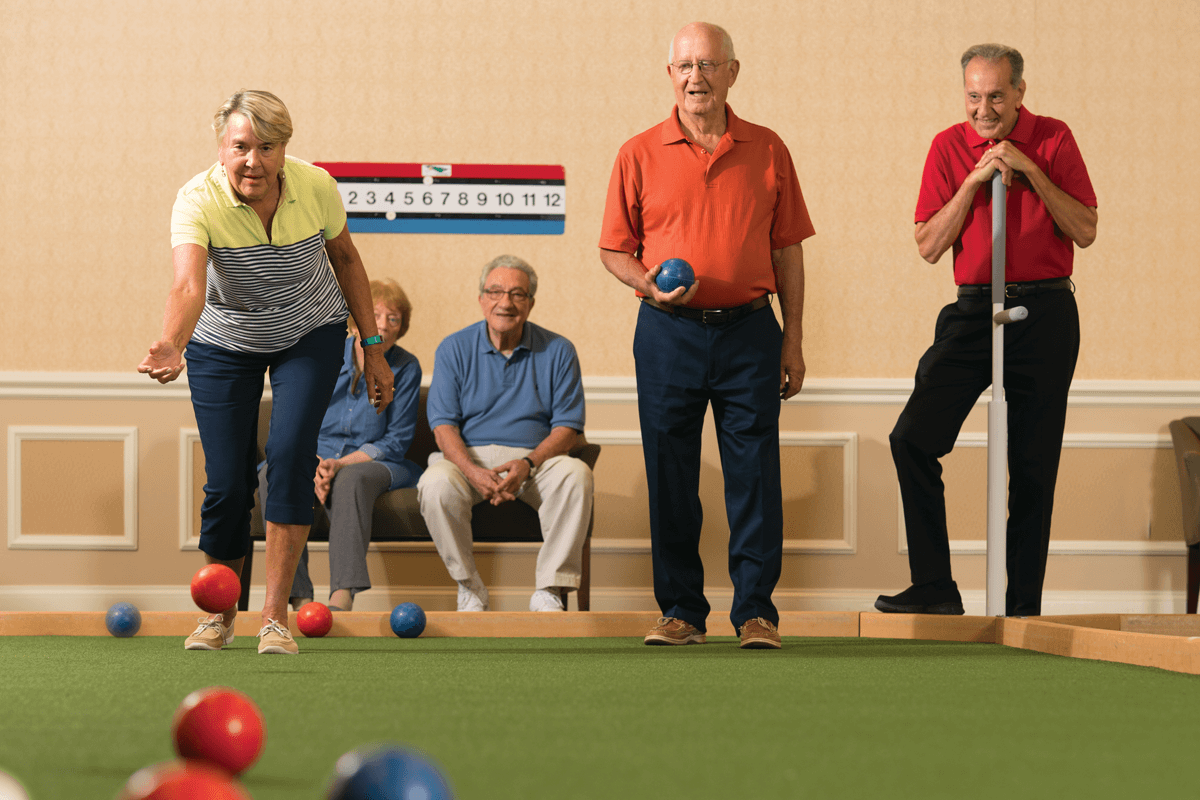 BOCCE IS A FAVORITE, INDOORS OR OUTDOORS